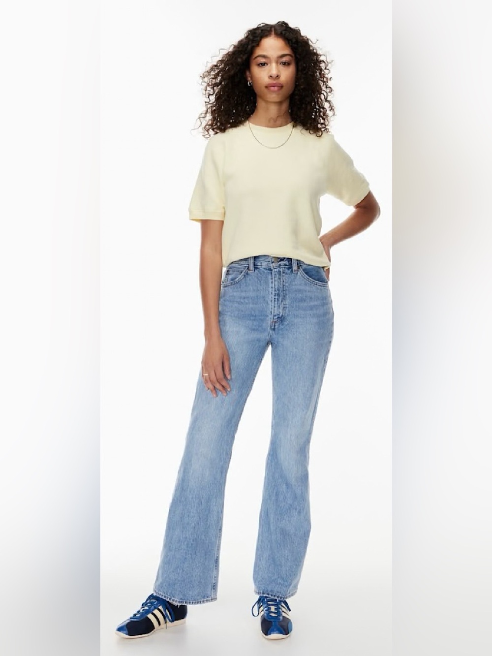 Denim Forum Marlene 60s High Rise Flare Jeans 31 Light Wash Retro Wide Leg